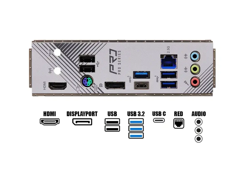 Placa Madre Asrock B760m Pro Rs/d4 (90-mxbkl0-a0uayz) Socket Lga 1700, Ram Ddr4 Buss 5333oc Mhz, 14va, 13va, 12va Gen, Rgb