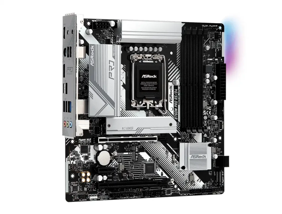 Placa Madre Asrock B760m Pro Rs/d4 (90-mxbkl0-a0uayz) Socket Lga 1700, Ram Ddr4 Buss 5333oc Mhz, 14va, 13va, 12va Gen, Rgb