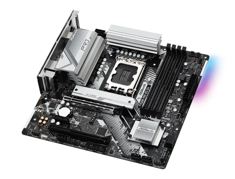 Placa Madre Asrock B760m Pro Rs/d4 (90-mxbkl0-a0uayz) Socket Lga 1700, Ram Ddr4 Buss 5333oc Mhz, 14va, 13va, 12va Gen, Rgb