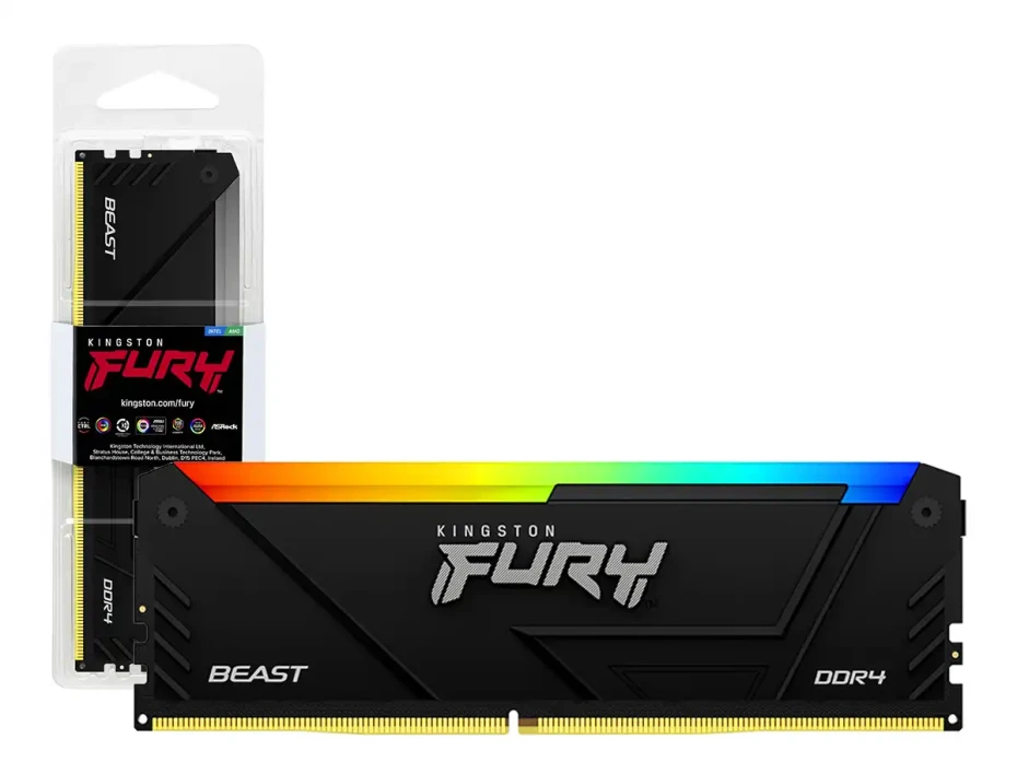 Memoria Ram Kingston Fury Ddr4 16gb Beast (kf432c16bb2a/16) 3200 Mhz, Rgb