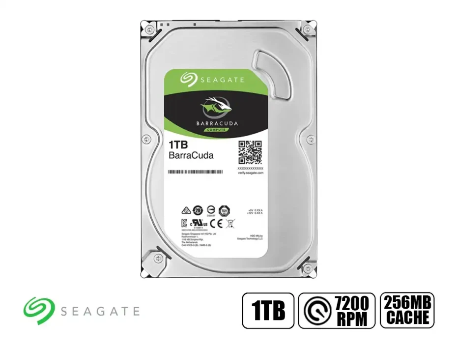 Disco Duro Seagate 1tb (st1000dm014) Cache De 256mb, 7200 Rpm, 3.5", Sata 3, Para Pc De Escritorio, Verde