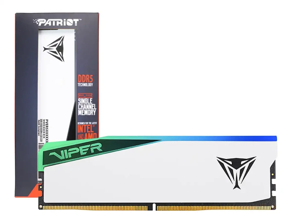 Memoria Ram Patriot Ddr5 16gb Viper Elite 5 Cl 30 (pver516g60c30w) 6000 Mt/s, Blanco, Rgb