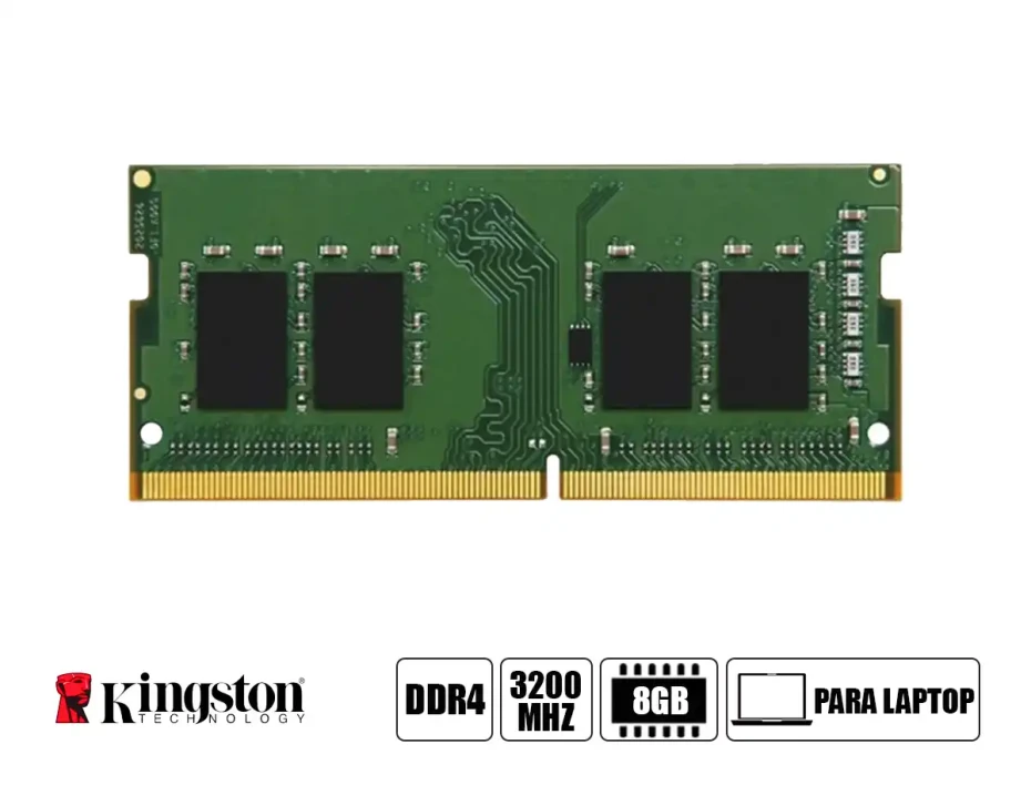 Memoria Para Laptop Sodimm Kingston Ddr4 8gb (kvr32s22s6/8) 3200 Mhz, Verde