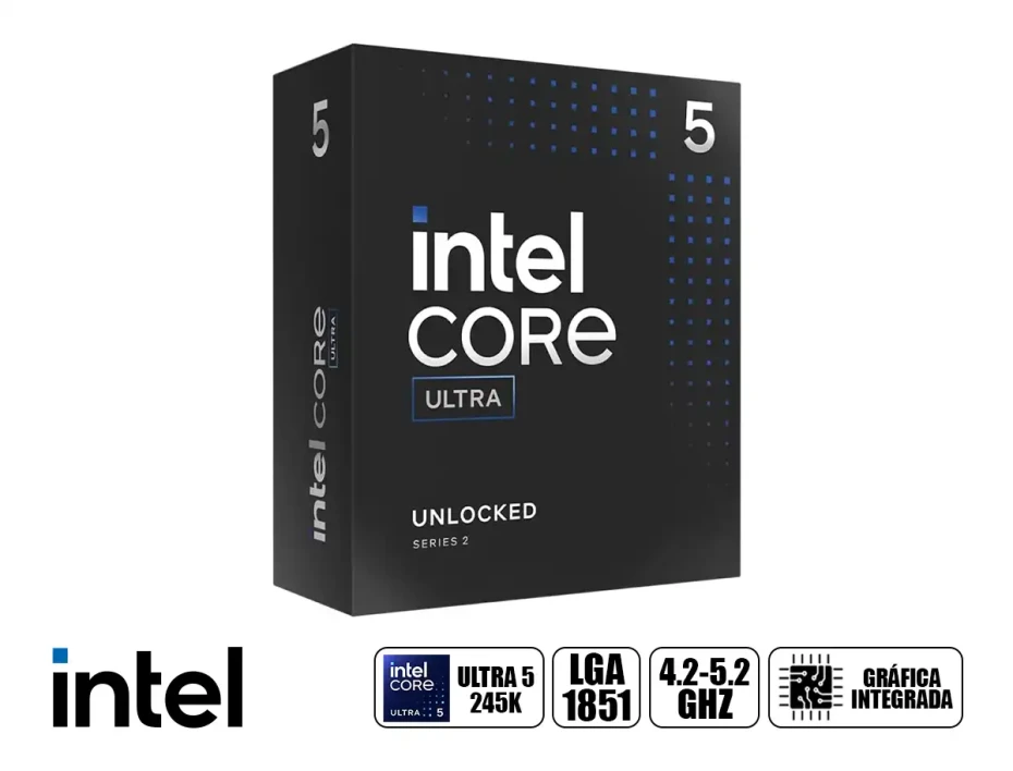 Procesador Intel Core Ultra 5 245k 4.2ghz Hasta 5.2ghz (bx80768245k) Lga 1851, 14 Nucleos, C/grafica, S/cooler