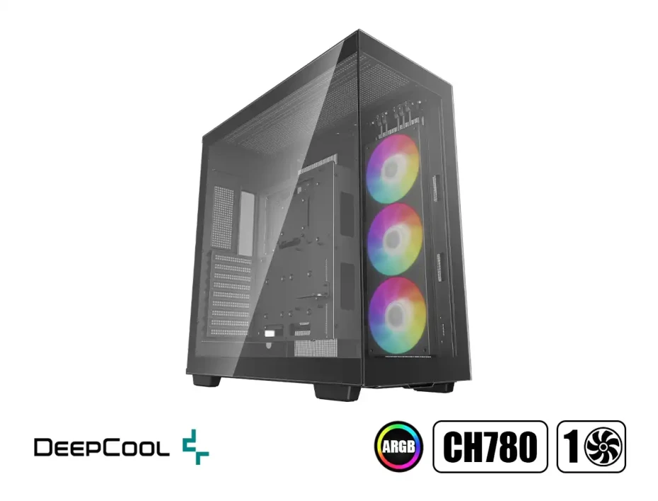 Case Deepcool Ch780 S/fuente (r-ch780-bkade41-g-1) Paneles De Vidrio, 1 Ventilador, Led Argb, Negro