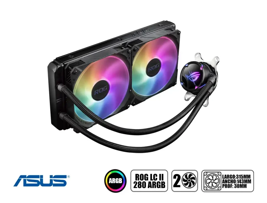 Sistema De Enfriamiento Liquido Asus Rog_strix_lc_ii_280_argb (rog Strix Lc Ii 280 Argb) 2 Ventiladores