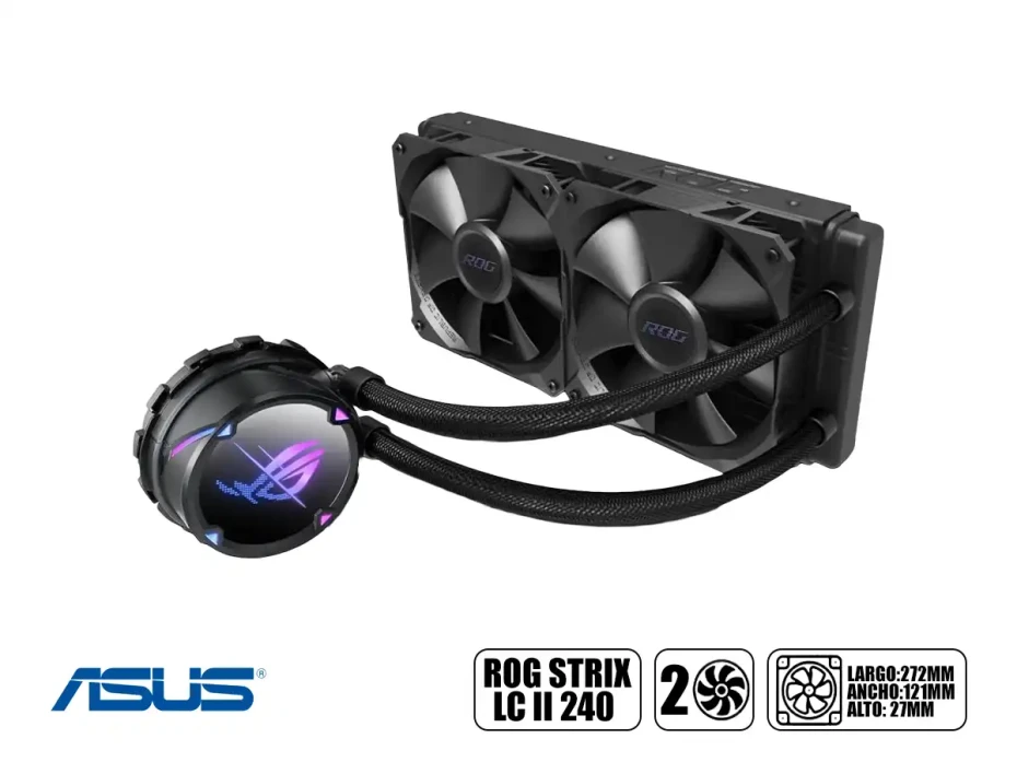 Sistema De Enfriamiento Liquido Asus Rog-strix-lc-ii-240 (90rc00e0-m0aay4) 2 Ventiladores, 240mm