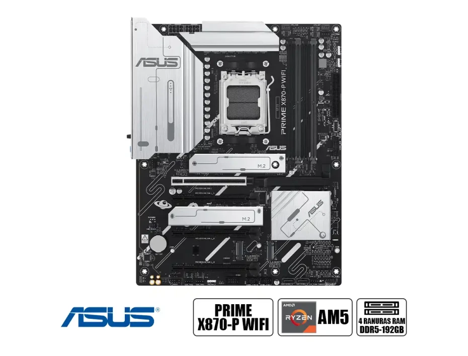 Placa Madre Asus X870-p Prime Wifi (90mb1is0-m0eay0) Socket Am5, Ram Ddr5 Buss 8000oc Mhz, Wifi 7