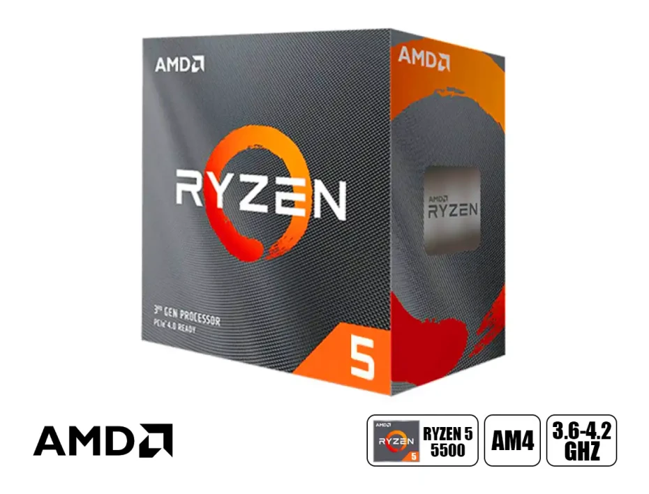 Procesador Amd Ryzen 5 5500 3.6ghz Hasta 4.2ghz 16mb (100-100000457box) Am4, 6 Nucleos