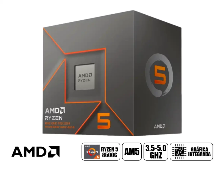 Procesador Amd Ryzen 5 8500g 3.5ghz Hasta 5ghz 16mb (100-100000931box) Am5, 6 Nucleos, Radeon Graphics