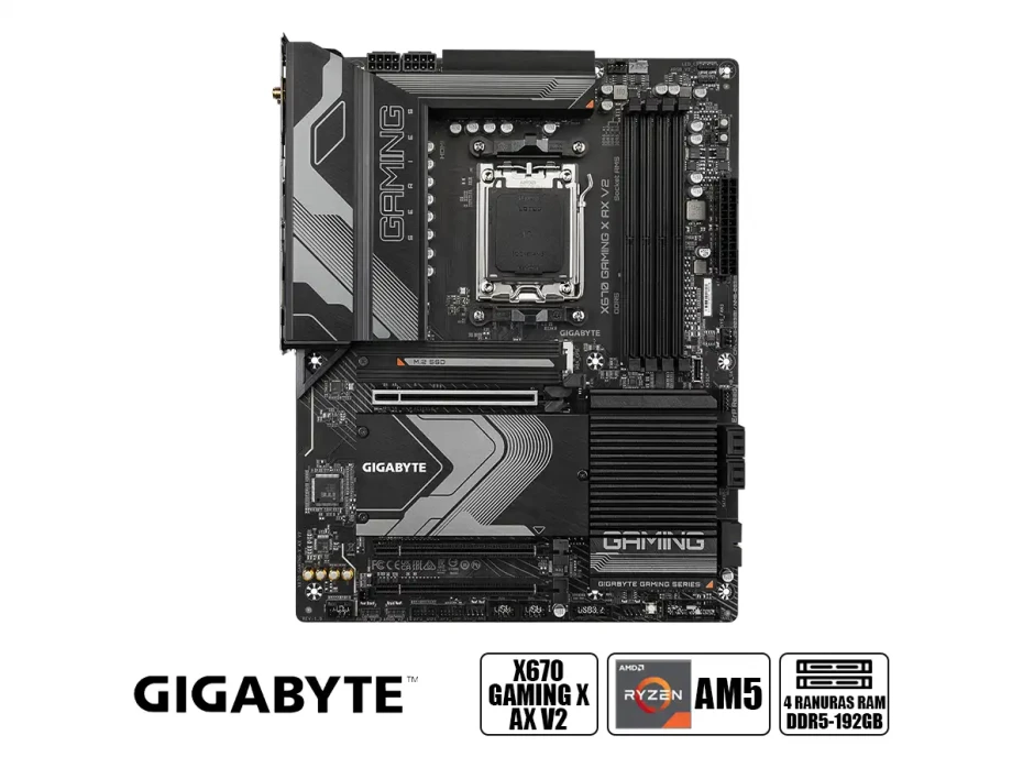 Placa Madre Gigabyte X670 Gaming-x-ax-v2 (x670-gaming-x-ax-v) Socket Am5, Ram Ddr5 Buss 8000oc Mhz, Wifi 6e