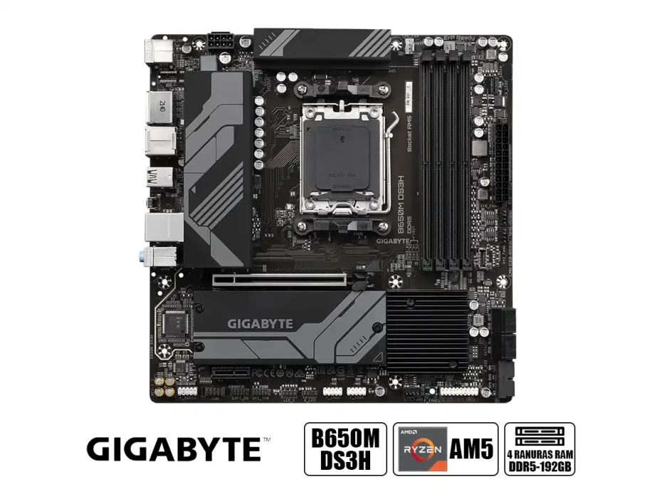 Placa Madre Gigabyte B650m Ds3h (b650m-ds3h) Socket Am5, Ram Ddr5 Buss 8000oc Mhz