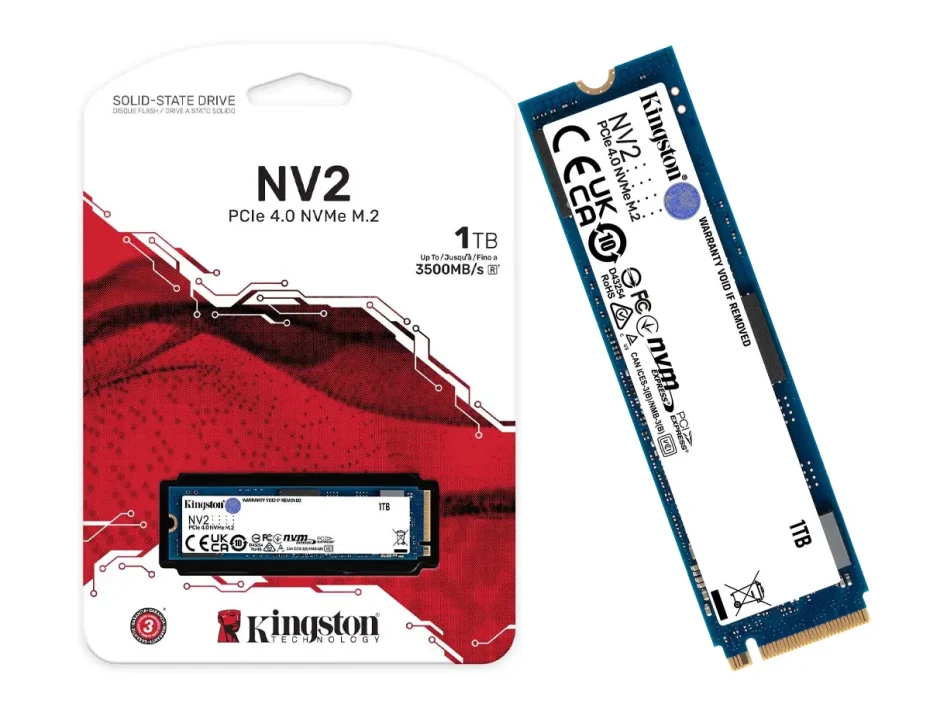 Unidad De Almacenamiento Ssd M.2 Pcie Kingston 1tb Nvme Nv2, 2280 (snv2s/1000g) 3500mb/s