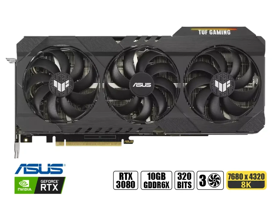 Tarjeta De Video Asus Rtx 3080 Tuf Gaming V2 Oc 10gb Gddr6x (90yv0fb4-mtaa00) Geforce Nvidia 320 Bits, 3 Ventiladores