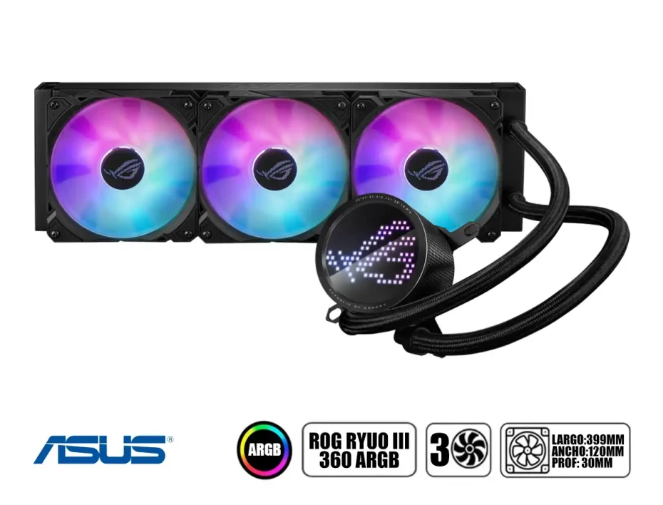 Sistema De Enfriamiento Liquido Asus Rog Ryuo Iii 360 (rog-ryuo-iii-360-argb) Led- Argb