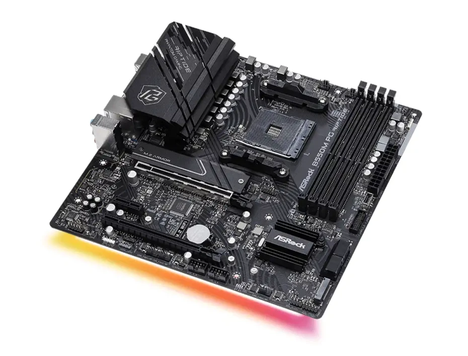 Placa Madre Asrock B550m Pg Riptide (90-mxbi90-a0uayz) Socket Am4, Ram Ddr4 Buss 4733oc Mhz, Rgb