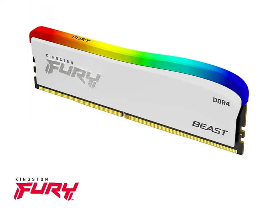 Memoria Ram Kingston Fury Ddr4 16gb Beast (kf436c18bwa/16) 3600 Mhz, Blanco, Rgb