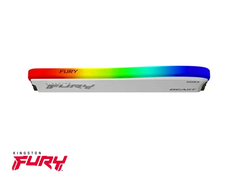 Memoria Ram Kingston Fury Ddr4 16gb Beast (kf436c18bwa/16) 3600 Mhz, Blanco, Rgb