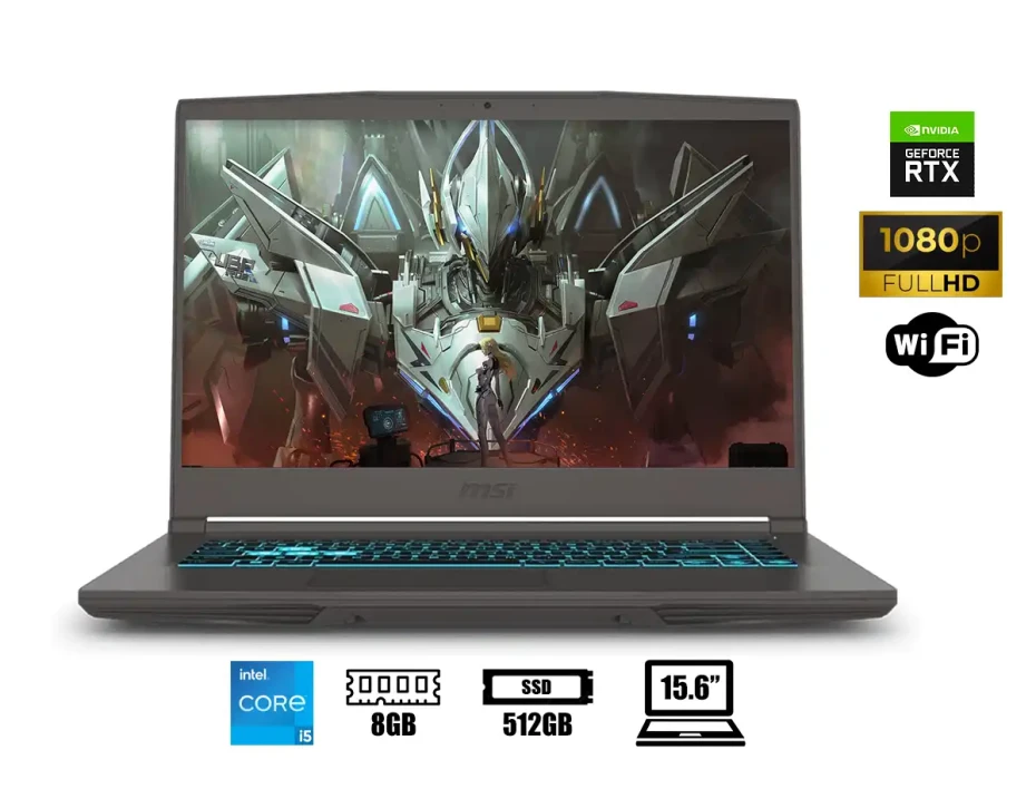 Laptop Msi Core I5-12450h Thin 15 Gaming B12udx-2224us  (9s7-16r831-2224) 15.6" Fhd 144hz, Ram 8gb, Ssd 512gb, Rtx 3050 6gb, Win11, Us