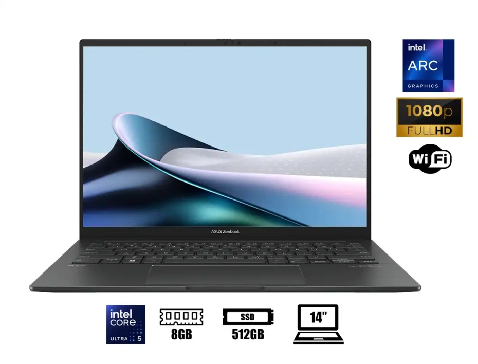 Laptop Asus Core Ultra 5 125h Zenbook Q415ma-u5512 (q415ma-u5512) Pantalla 14" Fhd Oled, Ram 8gb, Ssd 512gb, Touchscreen, Win11, Gray