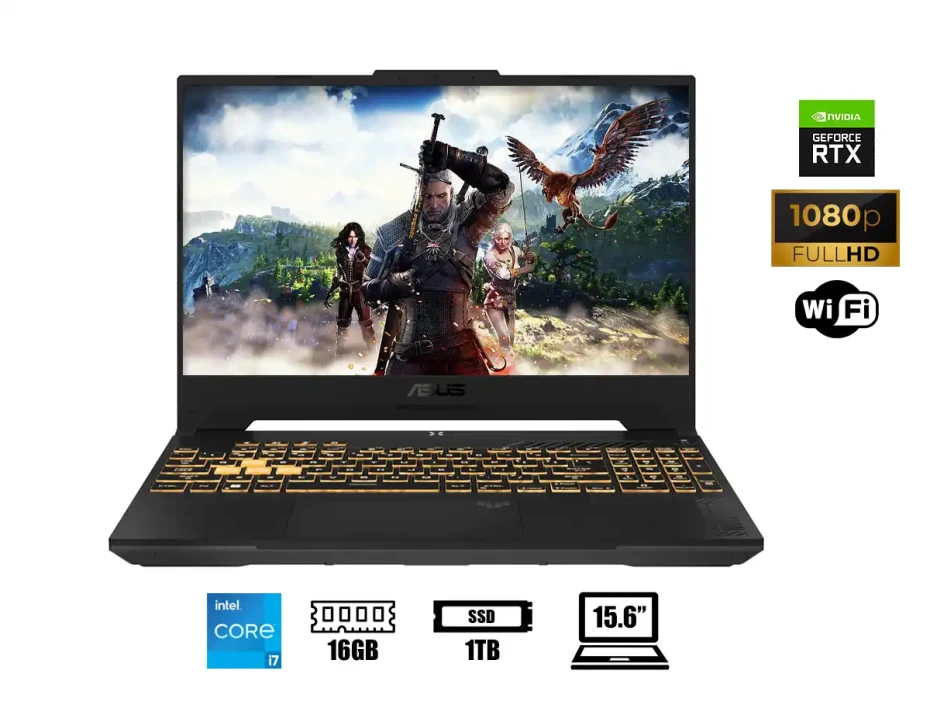 Laptop Asus Core I7-13620h Tuf F15 Fx507vv-ws74 Gaming (90nr0bv7-m00j80) 15.6" Fhd, Ram 16gb, Ssd 1tb, Rtx 4060 8gb, 144hz, Win11, Mecha Gray, 13gen.