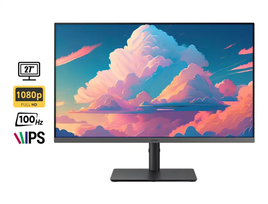 Monitor Samsung 27 Pulgadas Essential S4 Profesional (ls27c432ganxza) Frecuencia 100hz, 4ms, Fhd, 1 Hdmi, 1 Displayport, 1 Vga, 4 Usb, Pivot