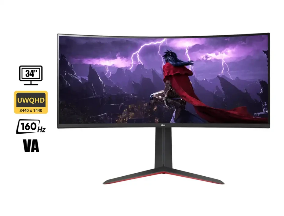 Monitor Lg 34 Pulgadas Ultragear 34gp63a-b (34gp63a-b) Gaming 160hz, 5ms, Freesync, Uwqhd, Curvo, 2 Hdmi, 1 Displayport, Va, Altavoces