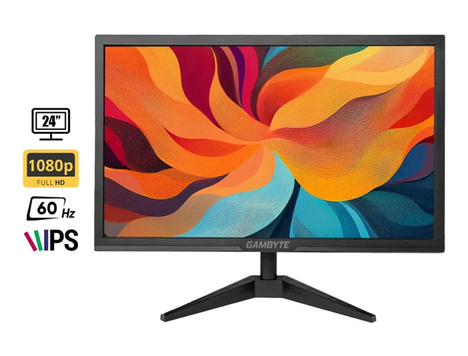 Monitor Gambyte 24 Pulgadas Gv24q (mt-gv24qst-mb) Frecuencia 60hz, Fhd, 1 Hdmi, 1 Vga