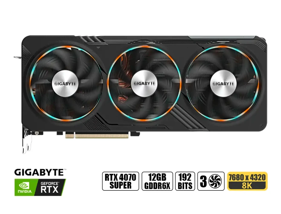 Tarjeta De Video Gigabyte Rtx 4070 Super Gaming Oc 12gb Gddr6x (gv-n407sgaming Oc-12gd) Geforce Nvidia 192 Bits, 3 Ventilador