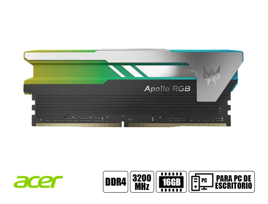 Memoria Ram Acer Ddr4 16gb (8gbx2) Predator Apolo (bl.9bwwr.226) 3200 Mhz, Rgb