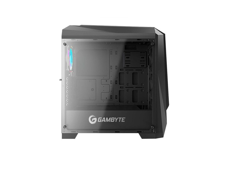 Case Gambyte Ryven Fuente 600w (gta80818a600w) Panel De Vidrio, 1 Ventilador, Led Argb, Negro