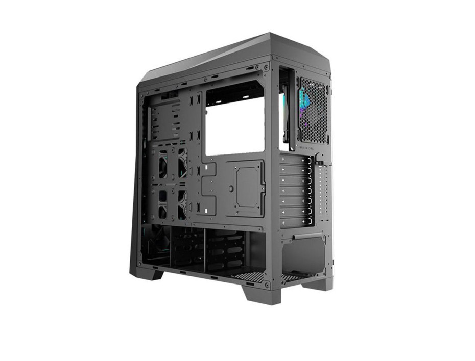 Case Gambyte Ryven Fuente 600w (gta80818a600w) Panel De Vidrio, 1 Ventilador, Led Argb, Negro