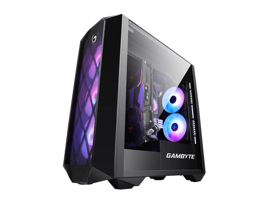 Case Gambyte Shadow Blade S/fuente (shadow Blade) Panel De Vidrio | 4 Ventiladores | Led Argb | Negro