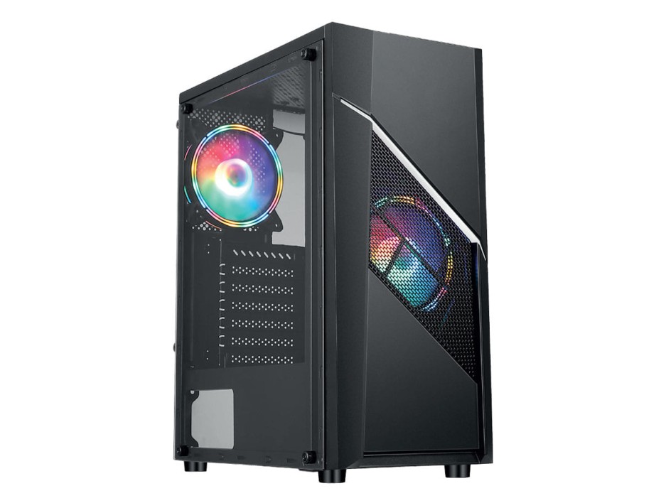 Case Gambyte Soul S/fuente (cs-sou4rbwkg-lg) Panel De Vidrio, 4 Ventiladores, Led Rgb, Negro