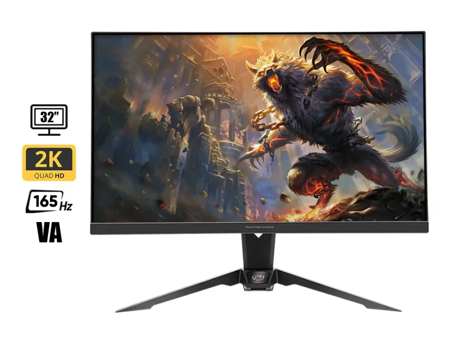 Monitor Asrock 32 Pulgadas Pg32qf2b (pg32qf2b) Gaming 165hz, 1ms, Freesync, Qhd, 2 Hdmi, 1 Displayport, Va, Wifi 7, Altavoces