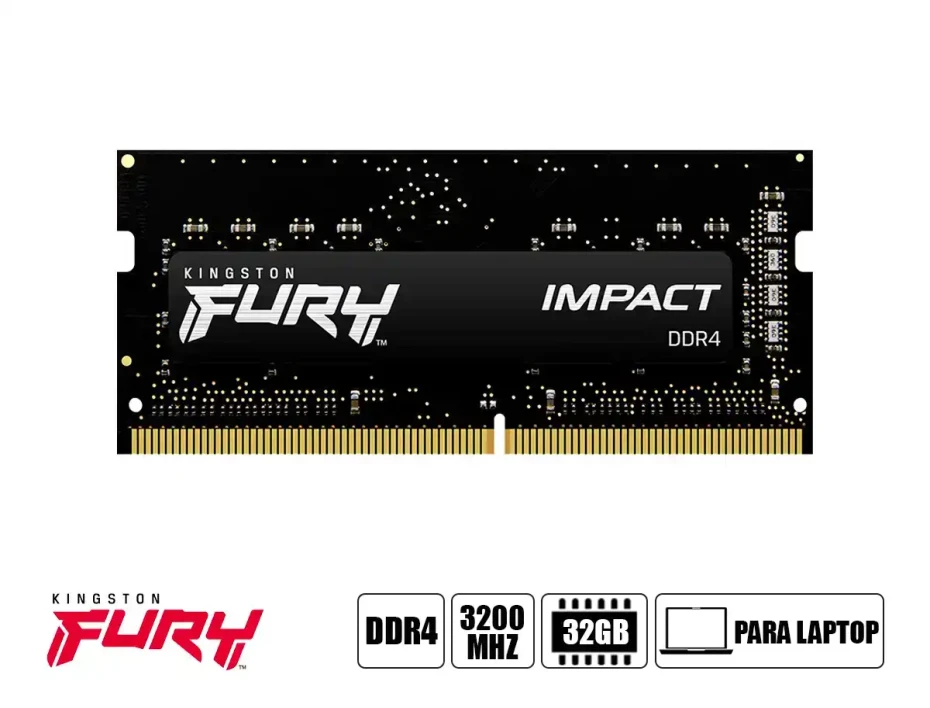 Memoria Para Laptop Sodimm Kingston Fury Ddr4 32gb Impact (kf432s20ib/32) 3200 Mhz