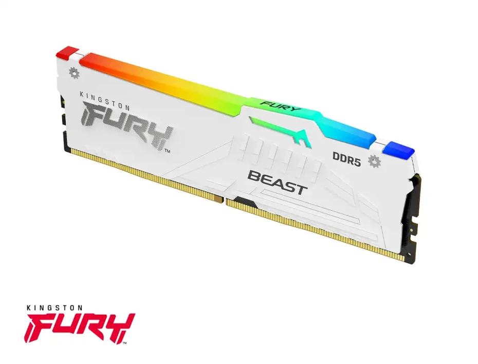 Memoria Ram Kingston Fury Ddr5 16gb Beast (kf560c36bwe2a-16) 6000 Mt/s, Cl36, Blanco, Rgb