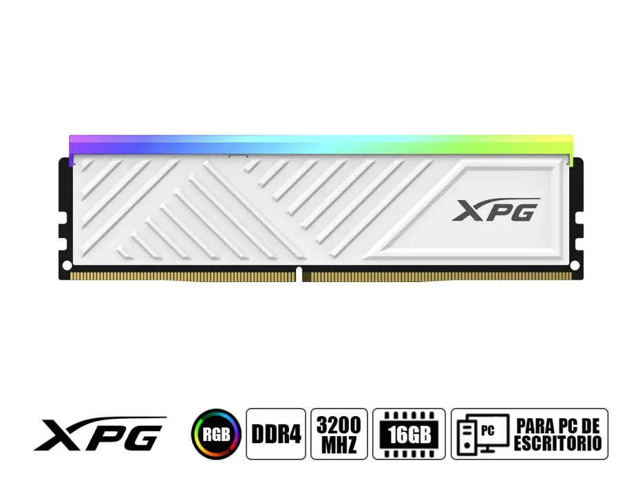 Memoria Ram Xpg Ddr4 16gb Spectrix D35g (ax4u320016g16a-swhd35g) 3200 Mhz, Blanco, Rgb