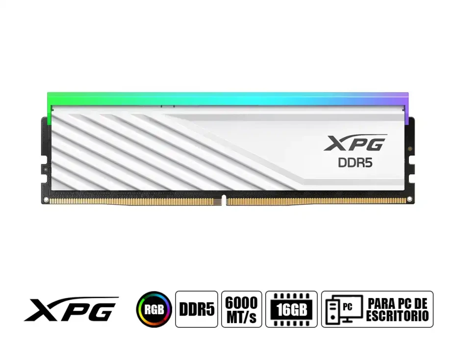 Memoria Ram Xpg Ddr5 16gb Lancer Blade Rgb (ax5u6000c4816g-slabrwh) 6000 Mt/s, Cl48, Blanco, Rgb