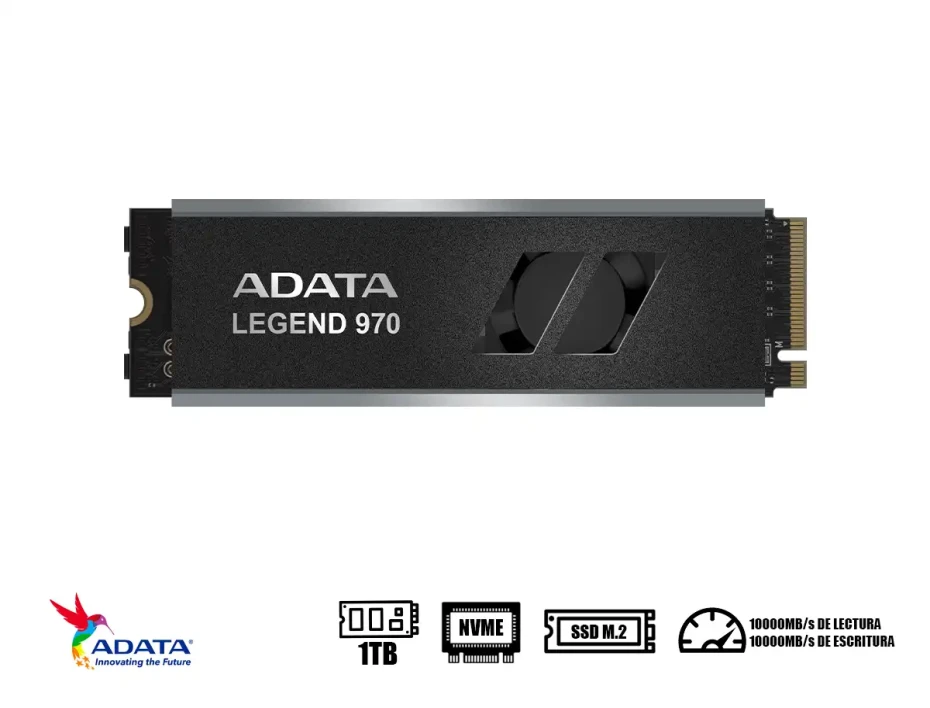 Unidad De Almacenamiento Ssd M.2 Pcie Adata 1tb Nvme Legend 970, 2280 (leg-970p-1tci) Lectura 10.000 Mbs