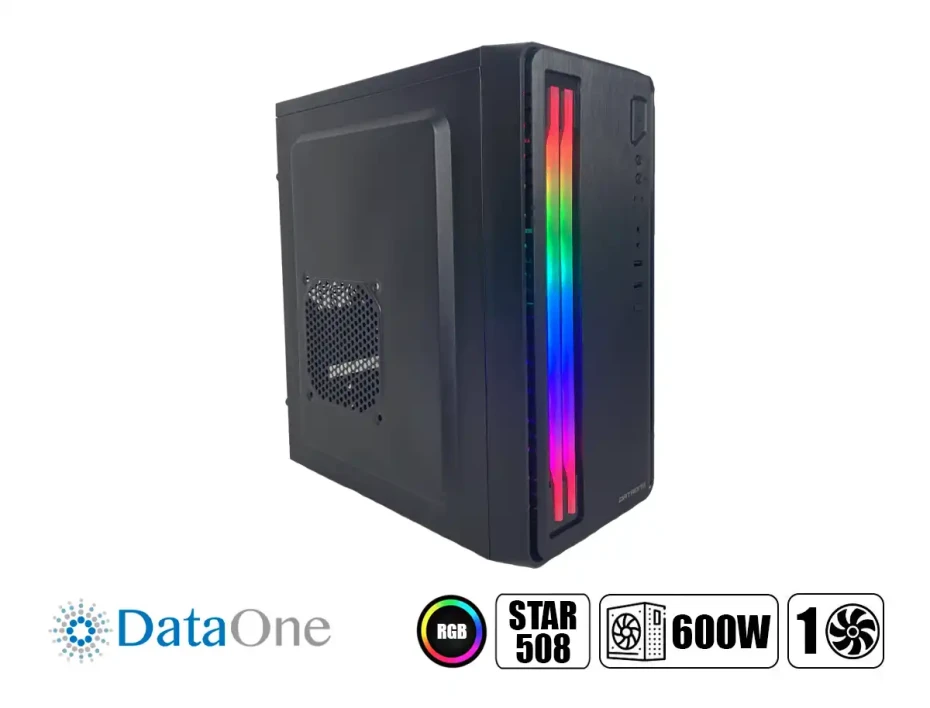 Case Dataone Orion Star 508 Fuente 600w (star 508) 1 Ventilador, Led Rgb, Negro