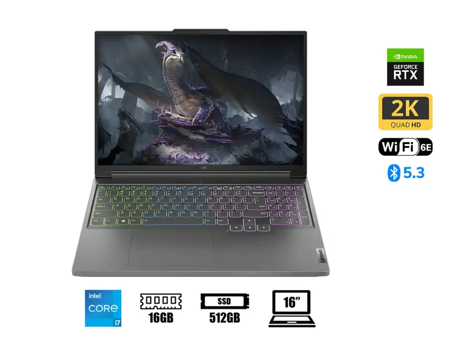 Laptop Lenovo Core I7-13700h Legion S5 16irh8 Gaming (82ya005llm) Pantalla 16" Wqxga 165hz, Ram 16gb, Ssd 512gb, Rtx 4060 8gb, Win11h, Esp., 13gen.