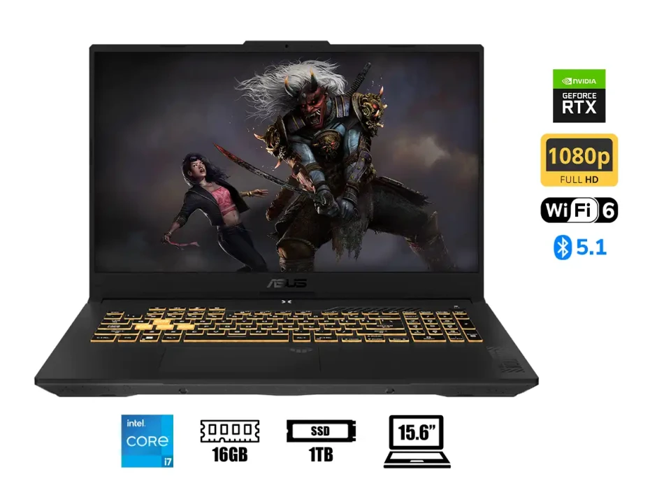 Laptop Asus Core I7-13620h Tuf Gaming F15 Fx507vu-lp180 (90nr0cj7-m00me0) Pantalla 15.6" Fhd 144hz, Ram 16gb, Ssd 1tb, Rtx 4050 6gb, S/s, 13gen. Esp