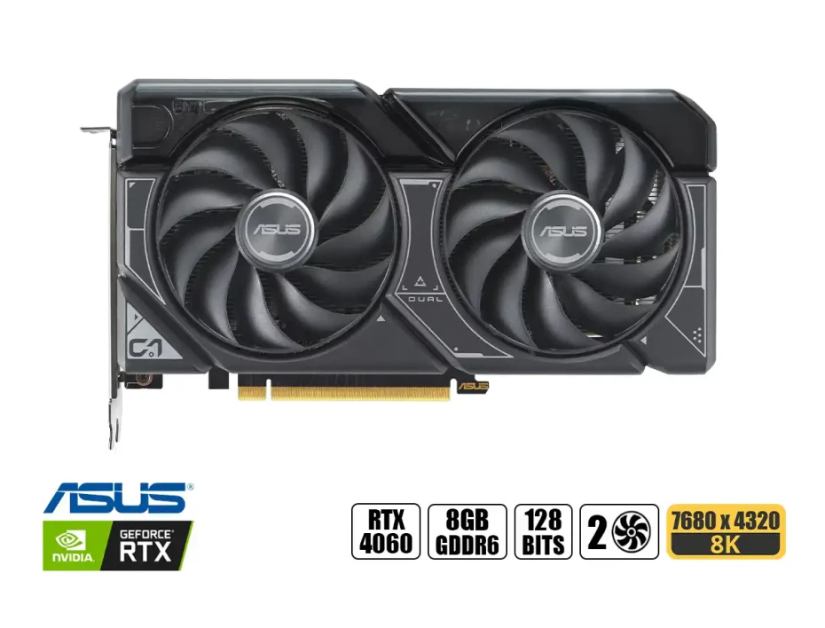 Tarjeta De Video Asus Rtx 4060 Dual Oc Evo 8gb Gddr6 (90yv0jc7'mvaa00) Geforce Nvidia 128 Bits, 2 Ventiladores