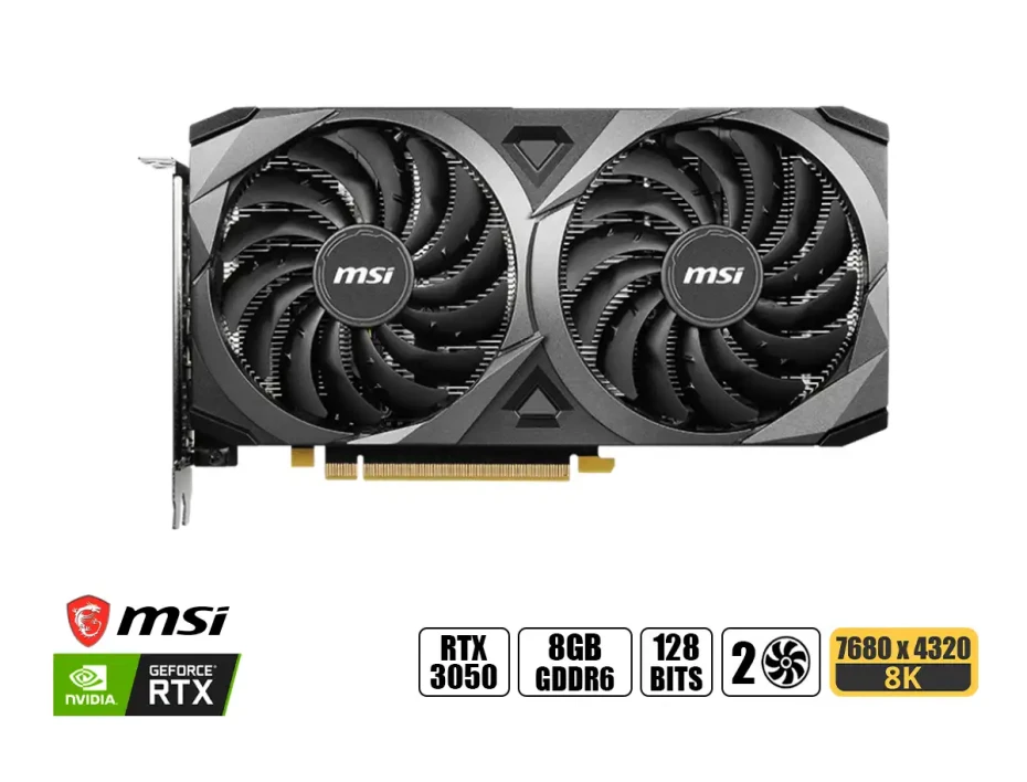 Tarjeta De Video Msi Rtx 3050 Ventus 2x 8gb Gddr6 (912-v500-008) Geforce Nvidia 128 Bits, 2 Ventiladores