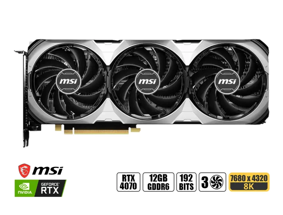 Tarjeta De Video Msi Rtx 4070 Ventus 3x E1 Oc 12gb Gddr6 (912-v512-027) Geforce Nvidia 192 Bits, 3 Ventiladores