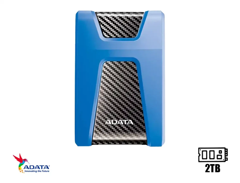 Disco Duro Externo Adata 2tb Hd650 Anti Golpe (ahd650-2tu31-cbl) Unidad De Almacenamiento Portable, Usb 3.1, Azul