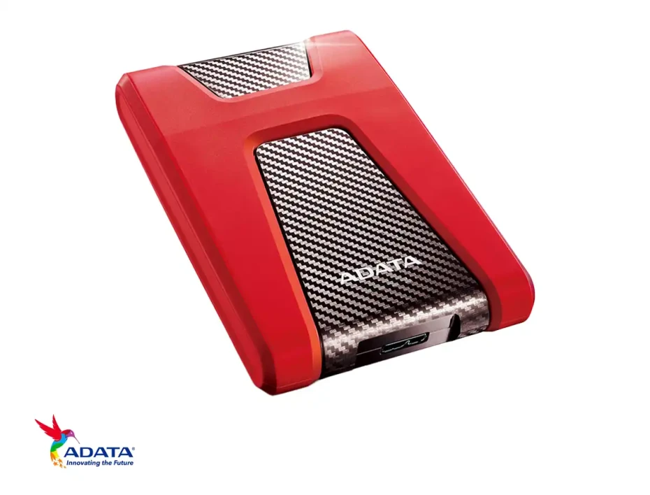 Disco Duro Externo Adata 2tb Hd650 Anti Golpe (ahd650-2tu31-crd) Unidad De Almacenamiento Portable, Usb 3.1, Rojo