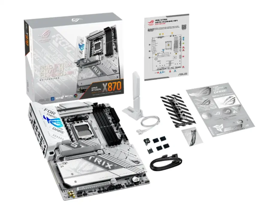 Placa Madre Asus X870-a Rog Strix Gaming Wifi 7 (90mb1if0-m0aay0) Blanco, Socket Am5, Ram Dddr5 Buss 8000oc Mhz