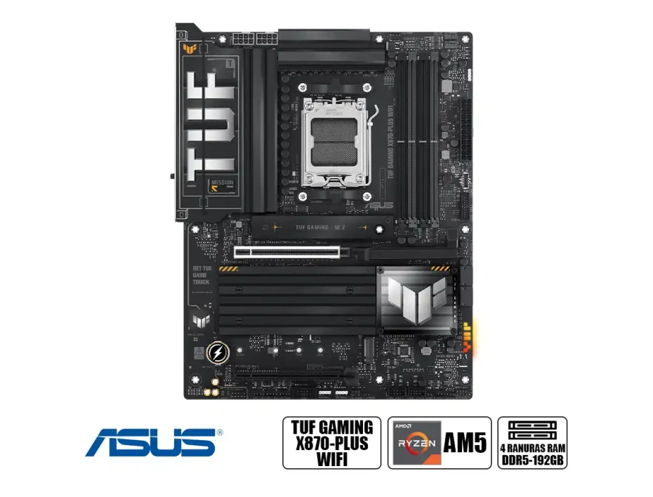 Placa Madre Asus X870-plus Tuf Gaming Wifi (90mb1iu0-m0eay0) Socket Am5, Ram Dddr5 Buss 8000oc Mhz, Wifi 7